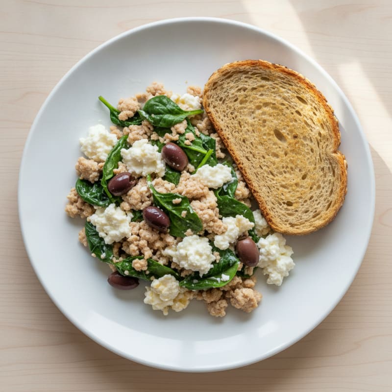 Egg White and Turkey Scramble with Ezekiel Toast