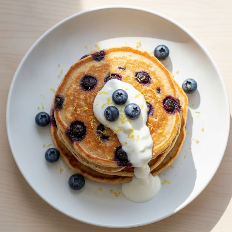 Blueberry Ricotta Pancakes with Lemon Zest