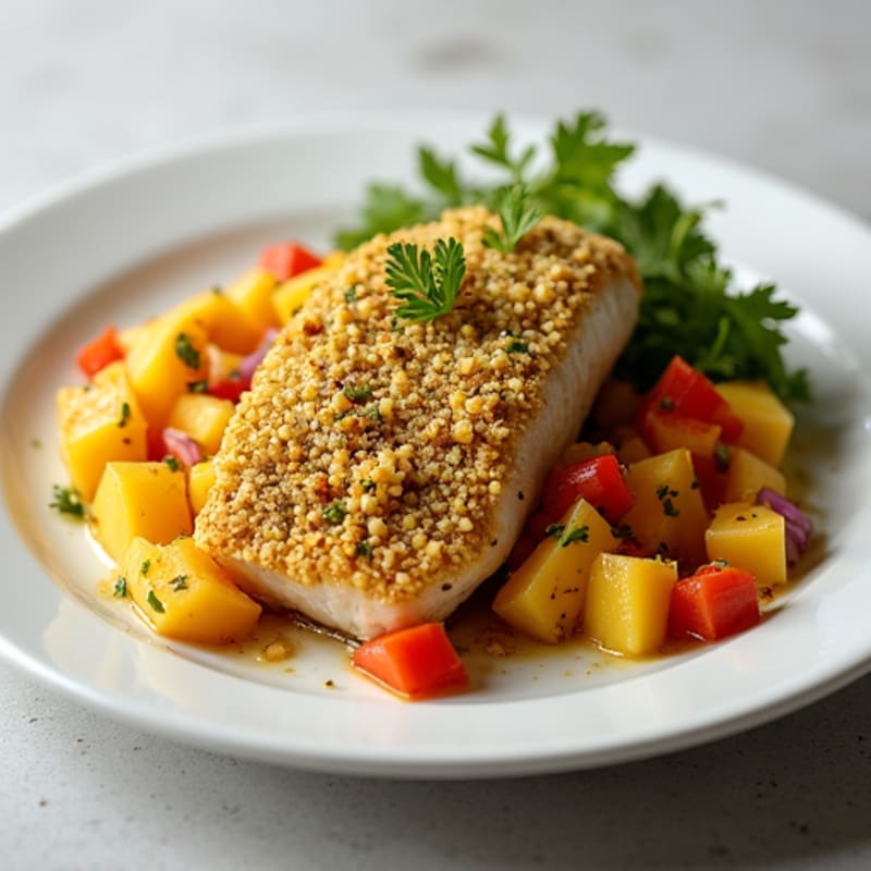 Pistachio-Crusted Mahi Mahi with Mango Salsa