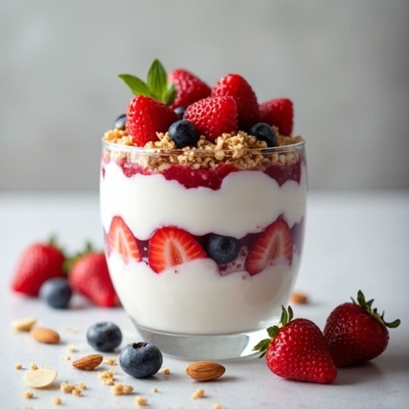 Greek Yogurt Protein Parfait with Mixed Berries