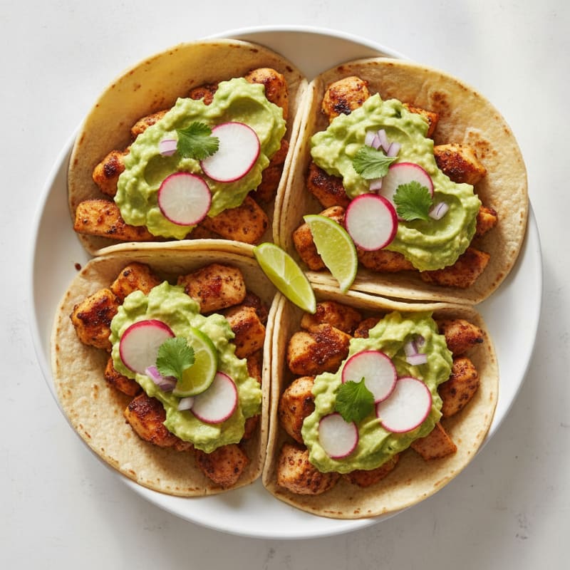 Chicken Street Tacos with Avocado Salsa