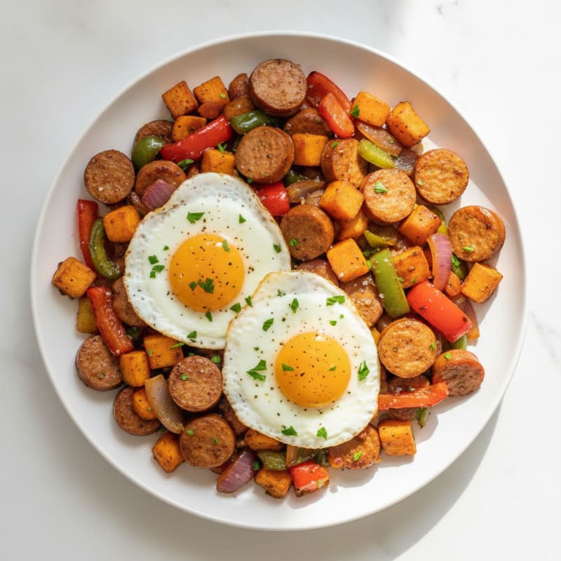 Sheet Pan Sausage and Veggie Hash