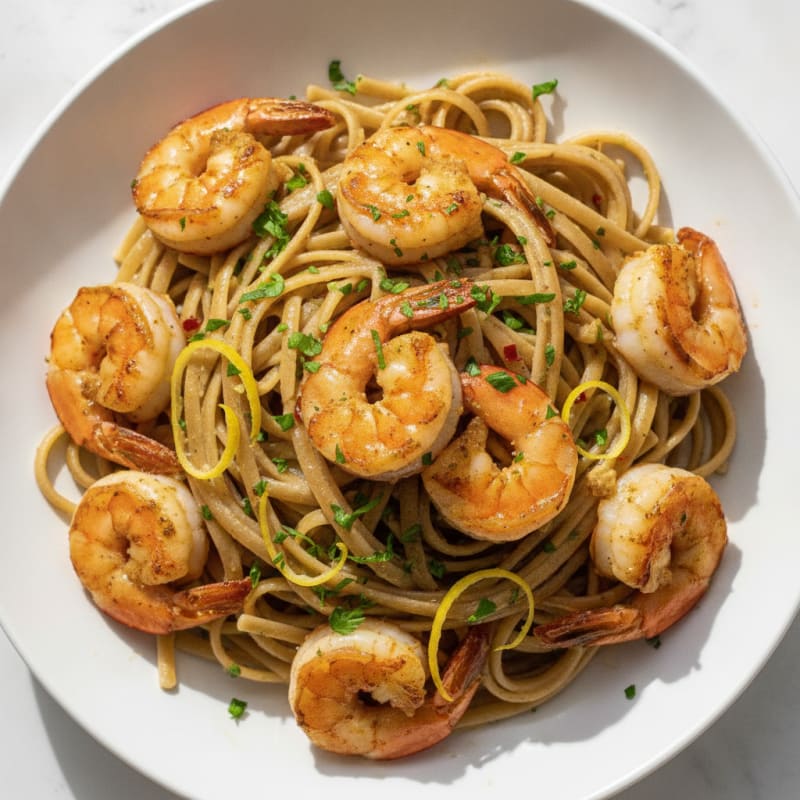 Garlic Butter Shrimp Scampi with Linguine