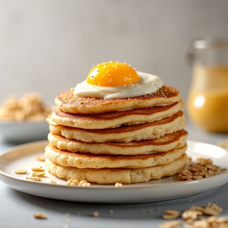 High-Protein Cottage Cheese Oat Pancakes