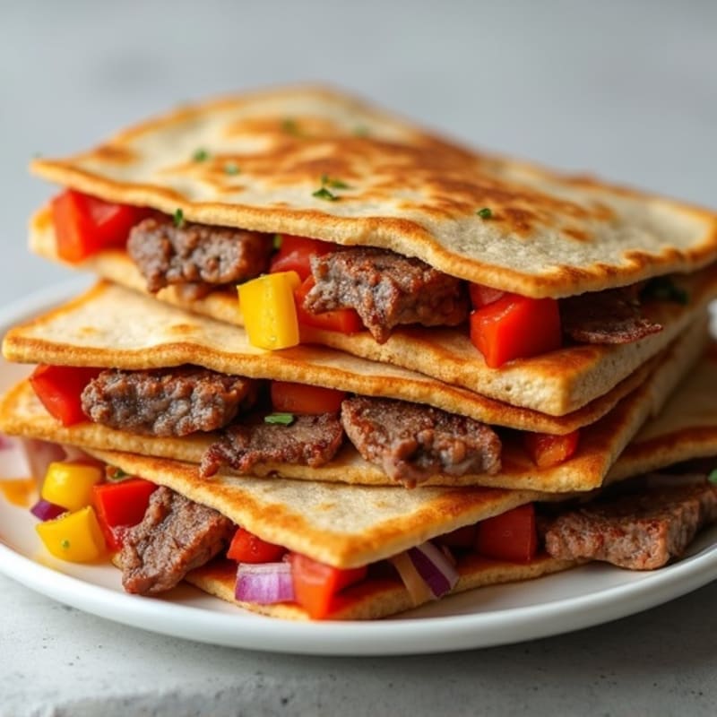 Crispy Steak and Veggie Quesadillas