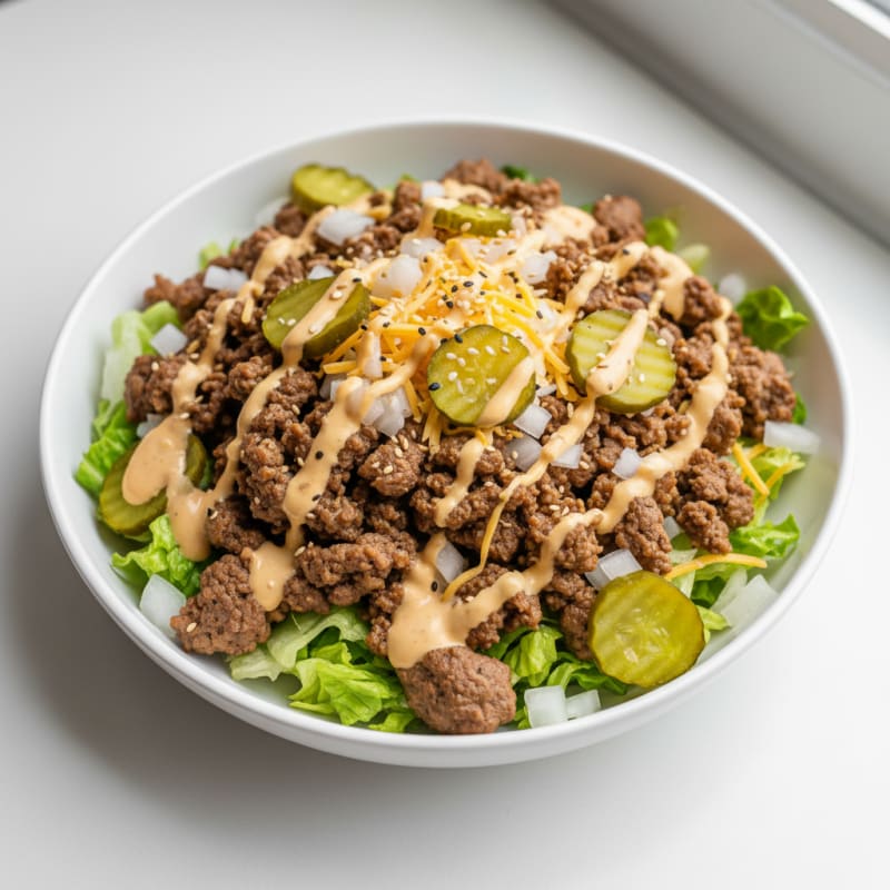 Ground Beef Big Mac Bowl