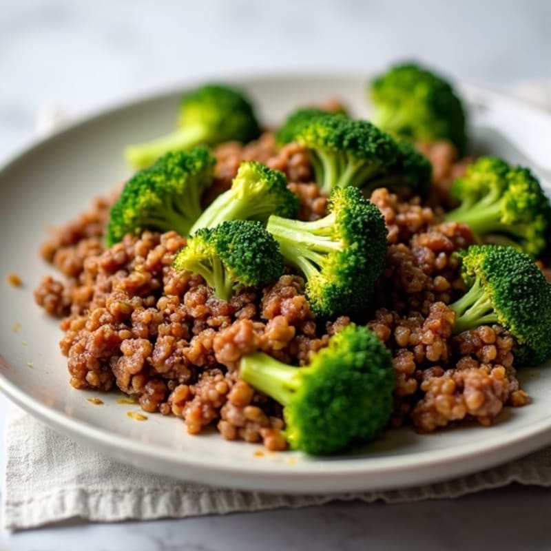 Lean Ground Beef and Crispy Broccoli Stir-Fry