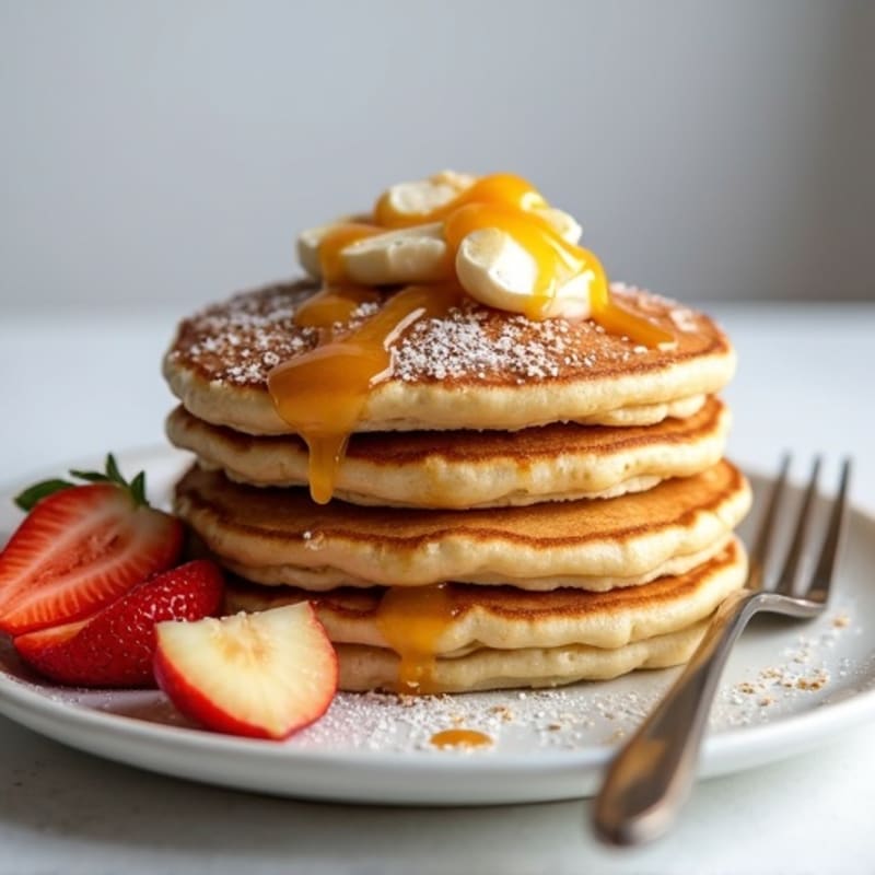 Fluffy Almond-Oat Protein Pancakes