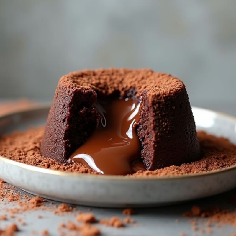 Protein-Rich Dark Chocolate Molten Cake