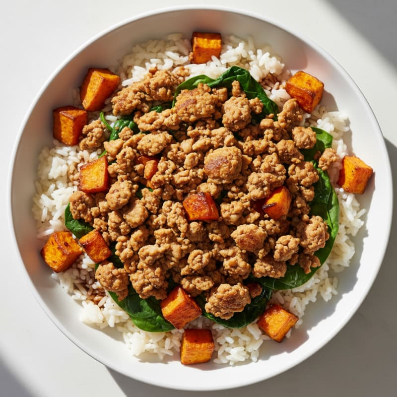 Turkey and Sweet Potato Rice Bowl