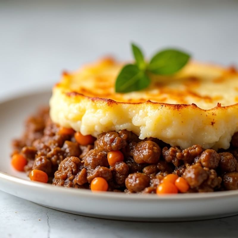 Savory Lean Ground Beef Shepherd's Pie with Creamy Cauliflower Potato Mash