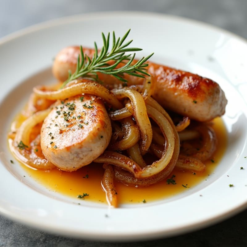 Herb-Roasted Fennel Sausage with Caramelized Onions