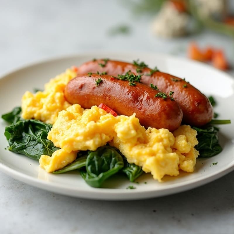Savory Turkey Sausage and Fluffy Scrambled Eggs
