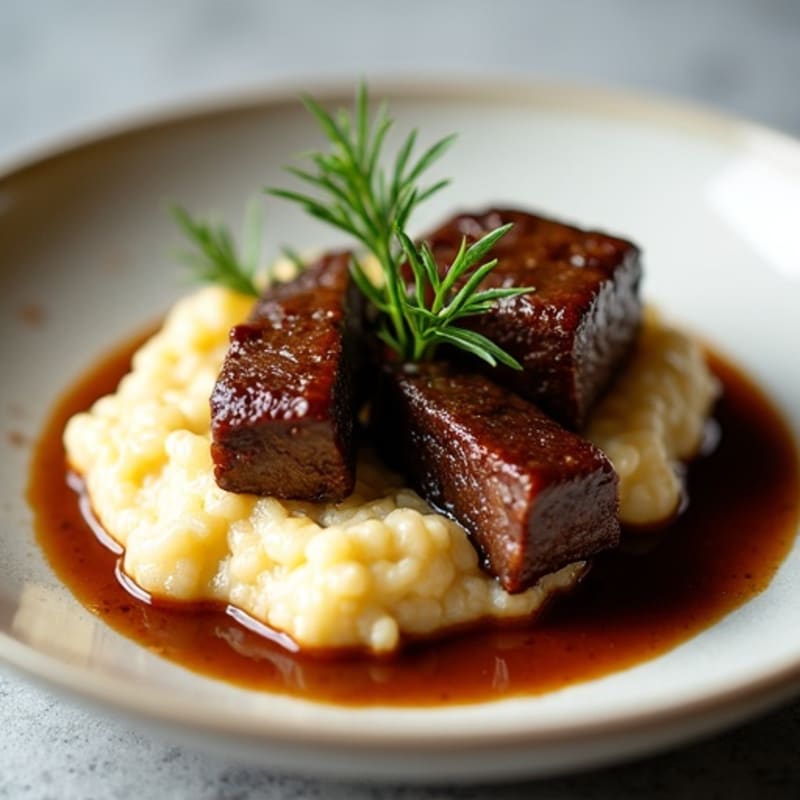 Slow-Braised Short Ribs with Creamy Cauliflower Puree