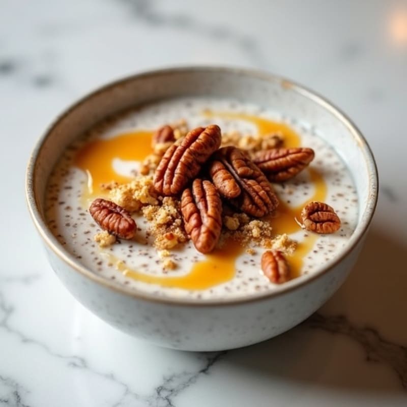 Creamy Butterscotch-Spiced Chia Pudding with Toasted Pecans