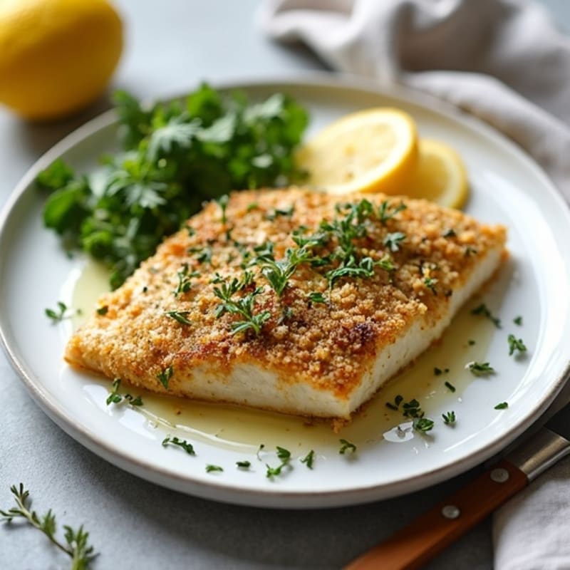 Herb-Crusted Pan Seared Branzino with Lemon