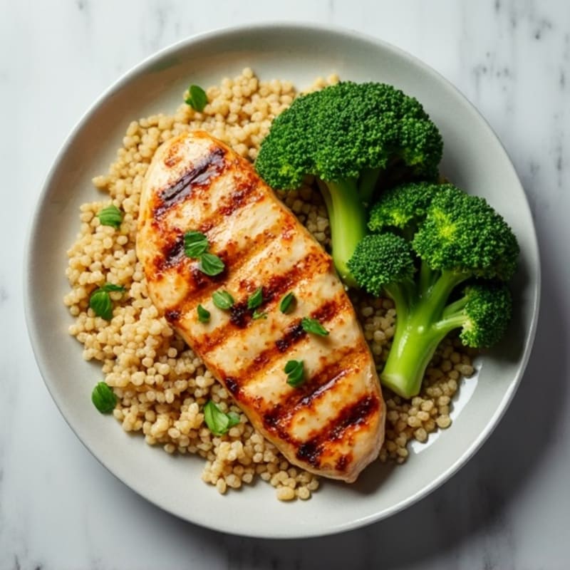 Grilled Chicken Breast with Quinoa and Broccoli