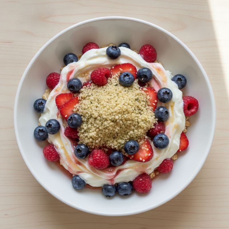 Greek Yogurt Protein Parfait with Mixed Berries