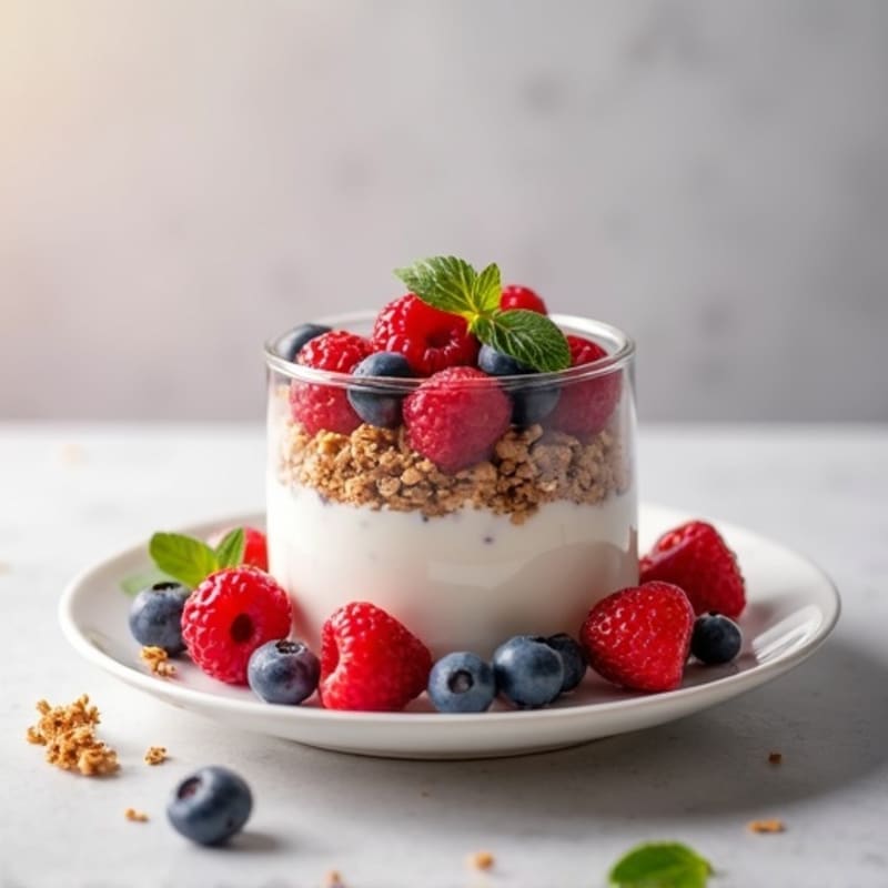 Greek Yogurt Protein Parfait with Mixed Berries