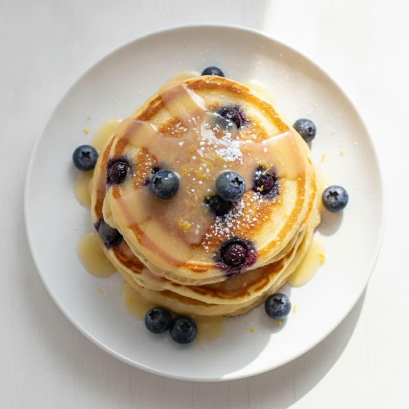 Blueberry Ricotta Pancakes with Lemon Zest