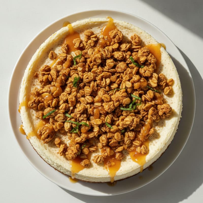 Creamy Protein Cheesecake with Cinnamon Crunch