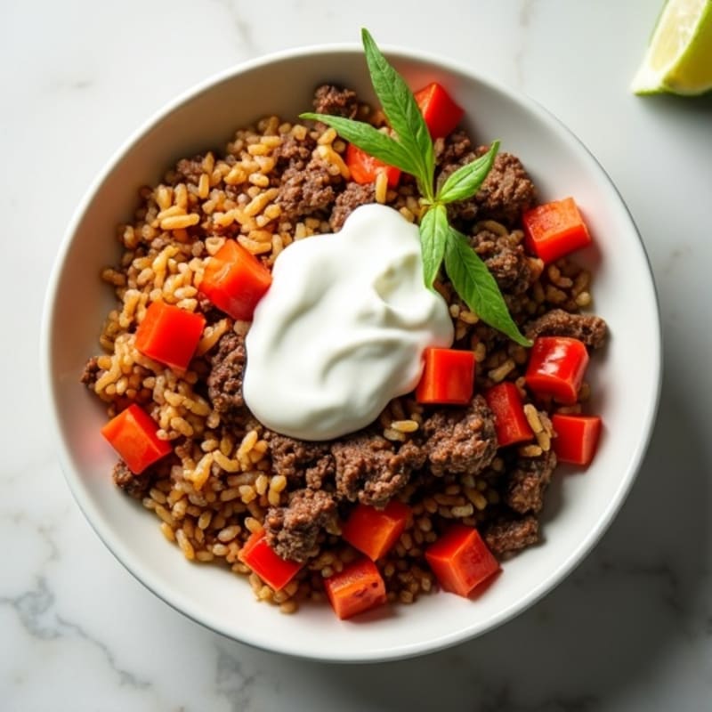 Seasoned Ground Beef Bowl with Special Sauce
