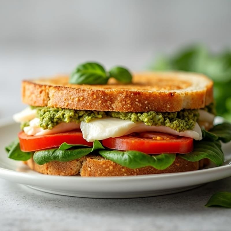 Pesto Turkey Panini with Fresh Mozzarella