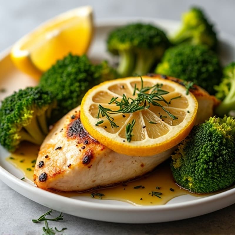 Sheet Pan Lemon-Herb Roasted Chicken and Crispy Broccoli