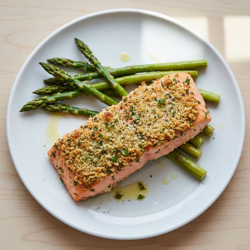 Herb-Crusted Salmon with Roasted Asparagus