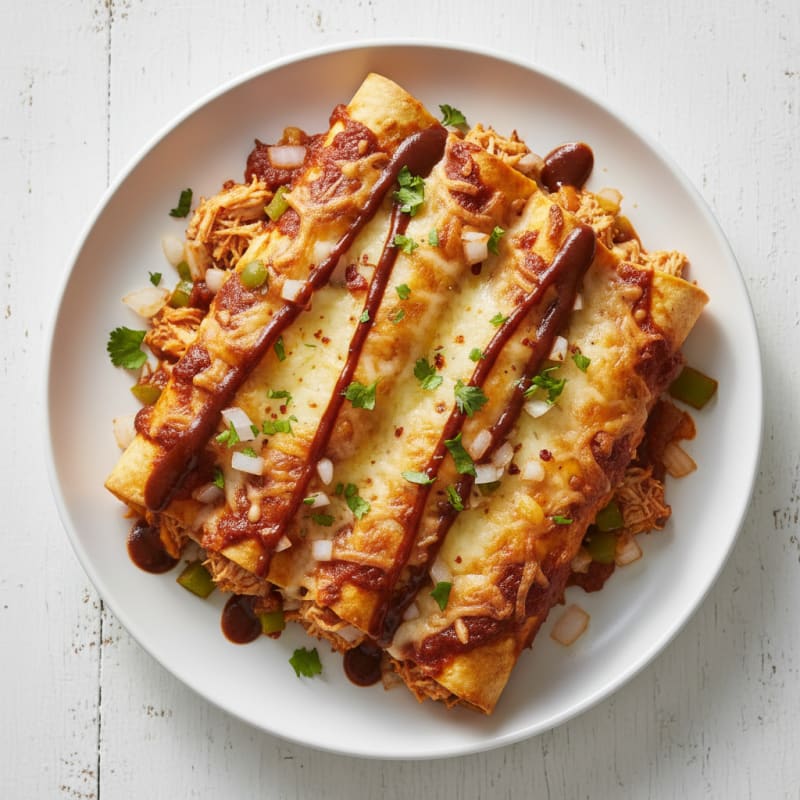 Creamy Chicken Enchiladas with Zesty Chili Sauce