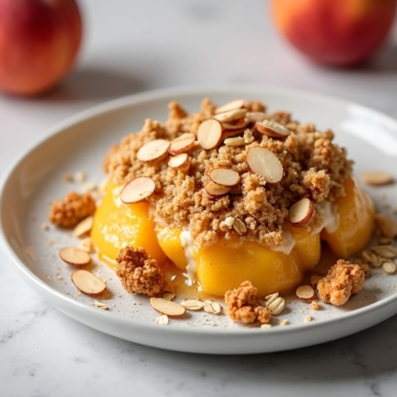 Protein-Packed Peach Crumble with Almond Oat Topping