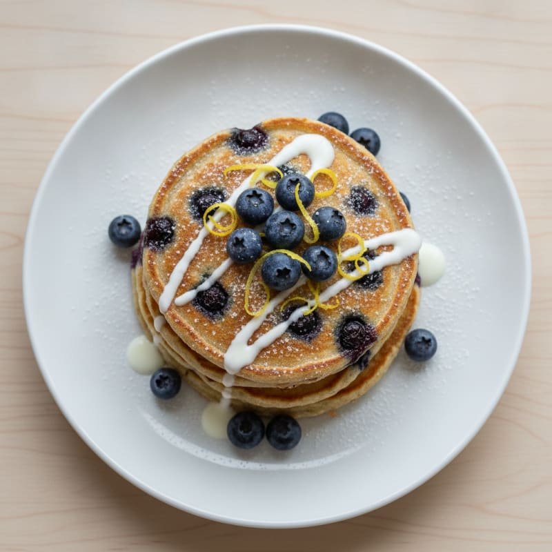 Blueberry Ricotta Pancakes with Lemon Zest