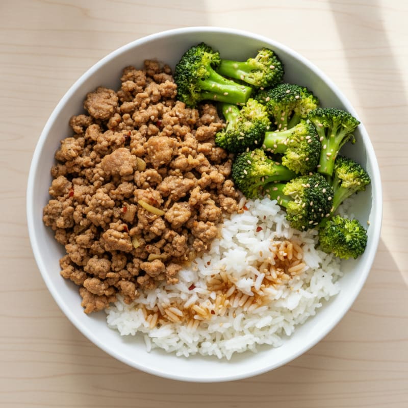 Ground Turkey and Sesame Broccoli Rice Bowl