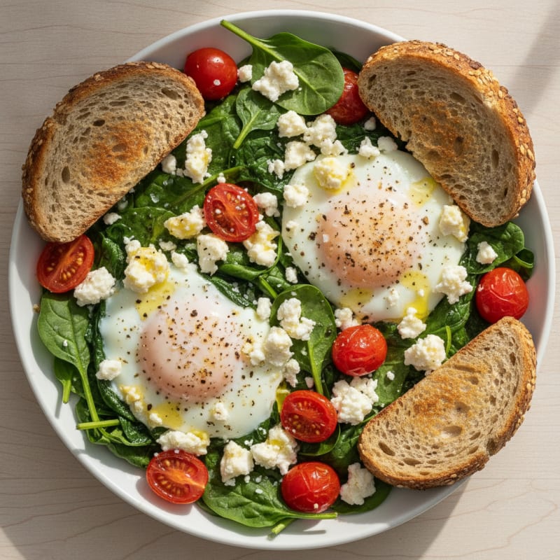 Baked Eggs with Spinach and Feta
