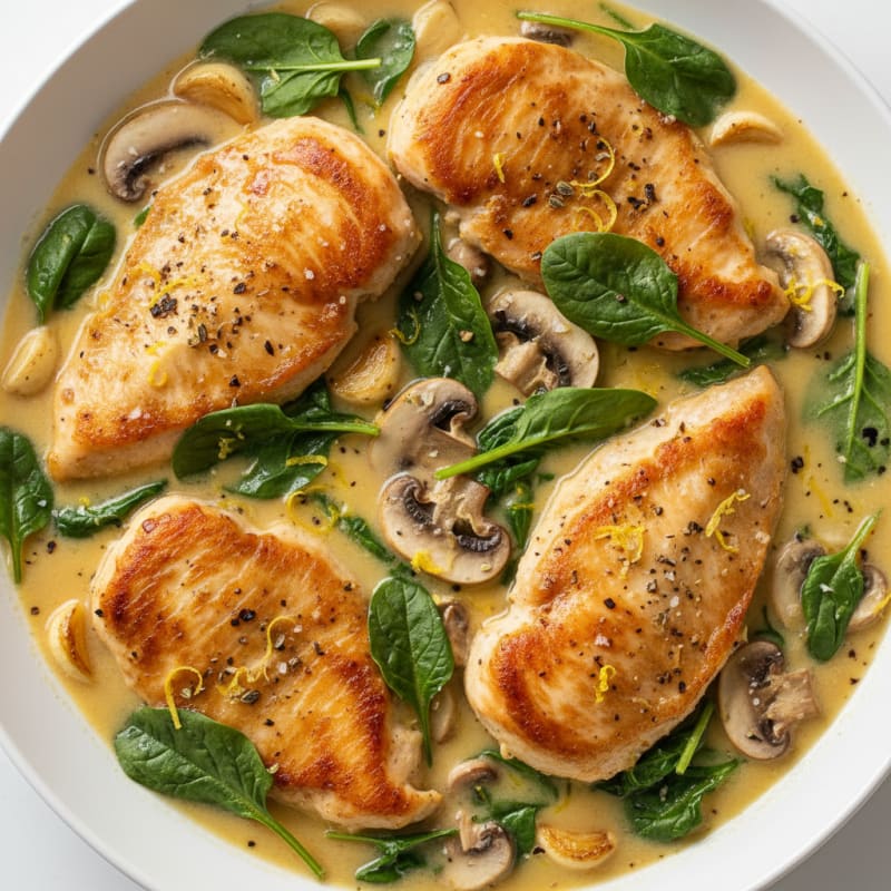 Creamy Lemon Herb Chicken Skillet