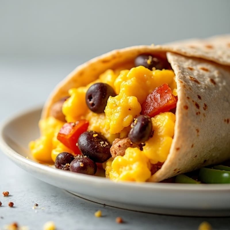 Loaded Scrambled Egg and Black Bean Burrito