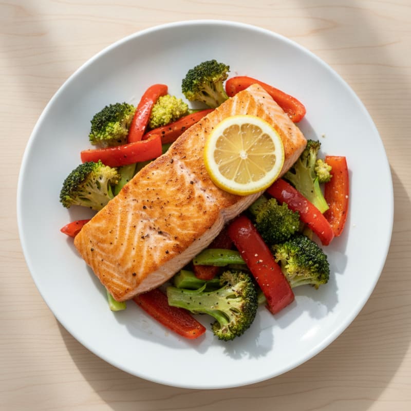 Pan-Seared Salmon and Roasted Vegetables