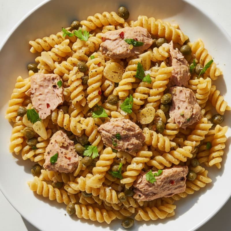 Lemon-Herb Tuna Pasta with Capers