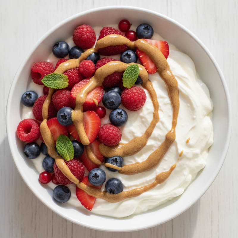 Silky Greek Yogurt Protein Pudding with Berries