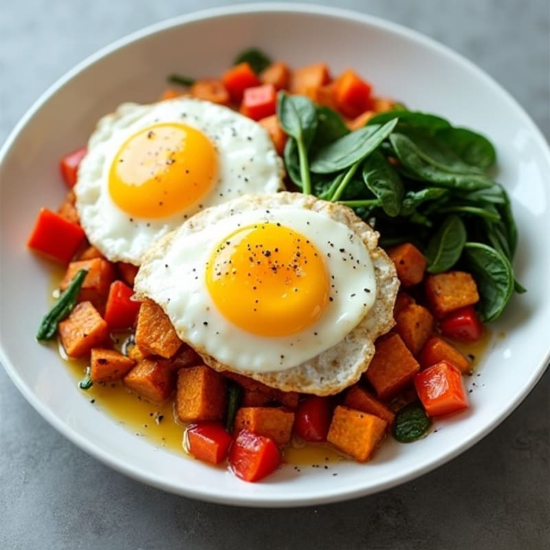 Protein-Packed Sweet Potato Hash with Eggs
