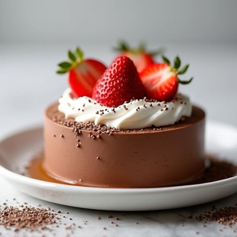 Chocolate Protein Mousse with Silky Tofu and Fresh Strawberries