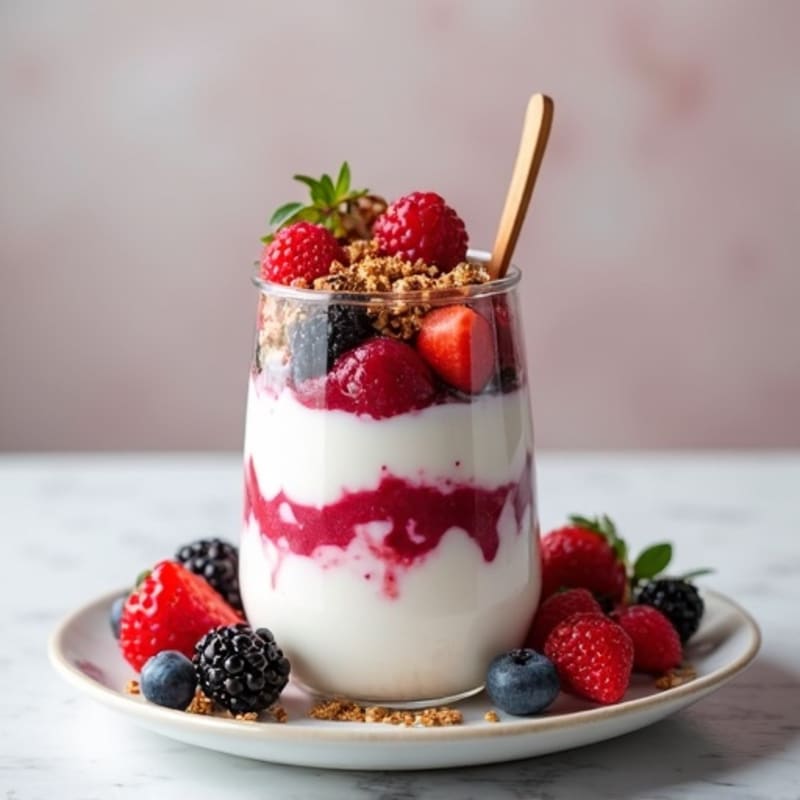 Greek Yogurt Protein Parfait with Mixed Berries