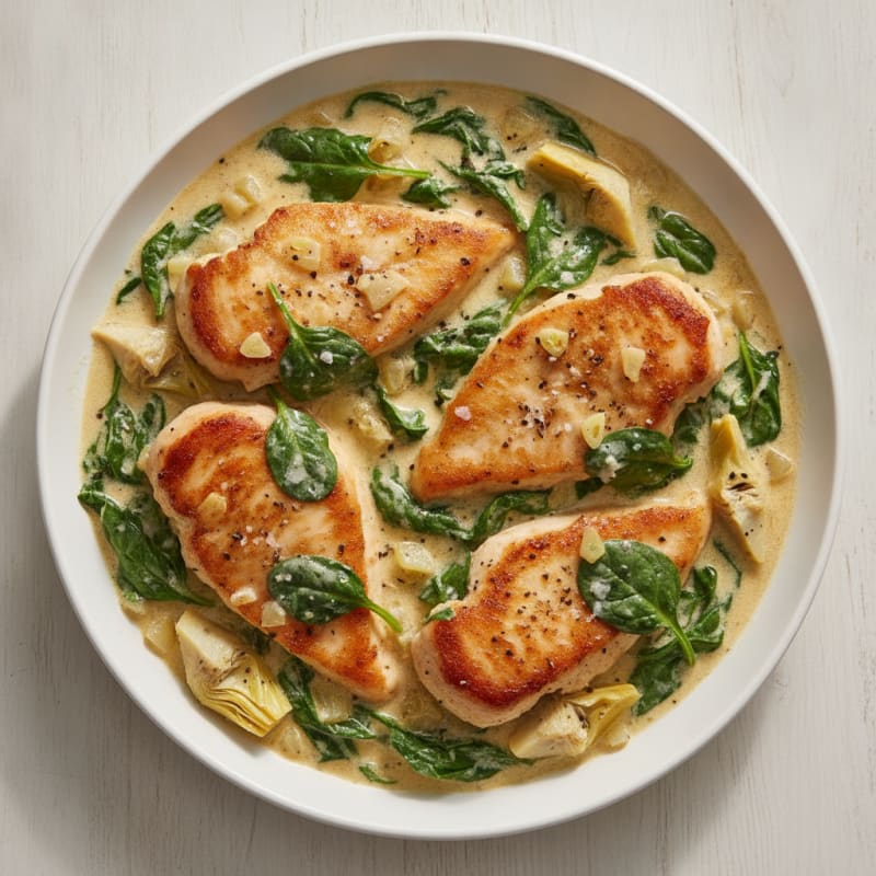 Creamy Tuscan Chicken with Spinach and Artichokes