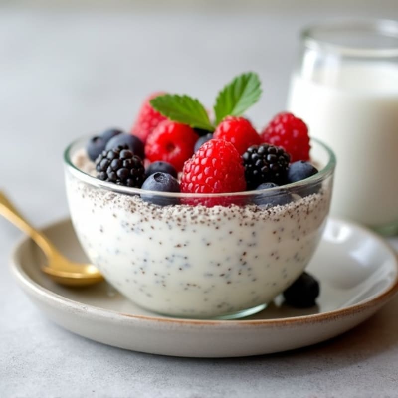 Creamy Coconut Chia Pudding with Fresh Berries