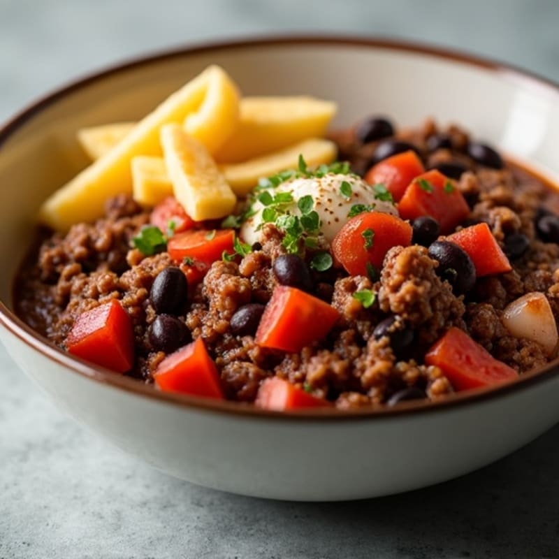 Hearty Black Bean and Ground Beef Chili