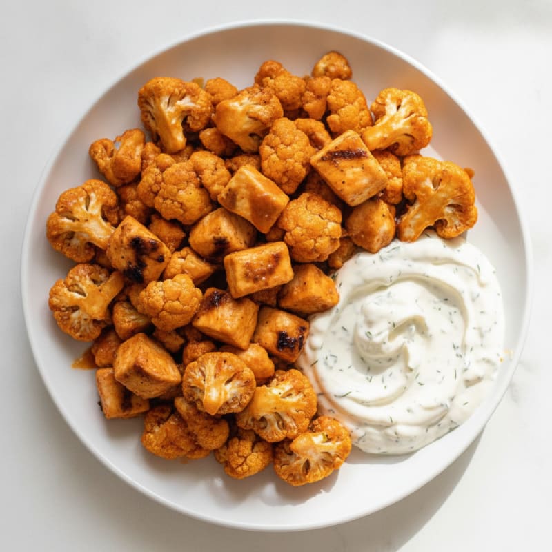 Buffalo Cauliflower Bites with Ranch Dip