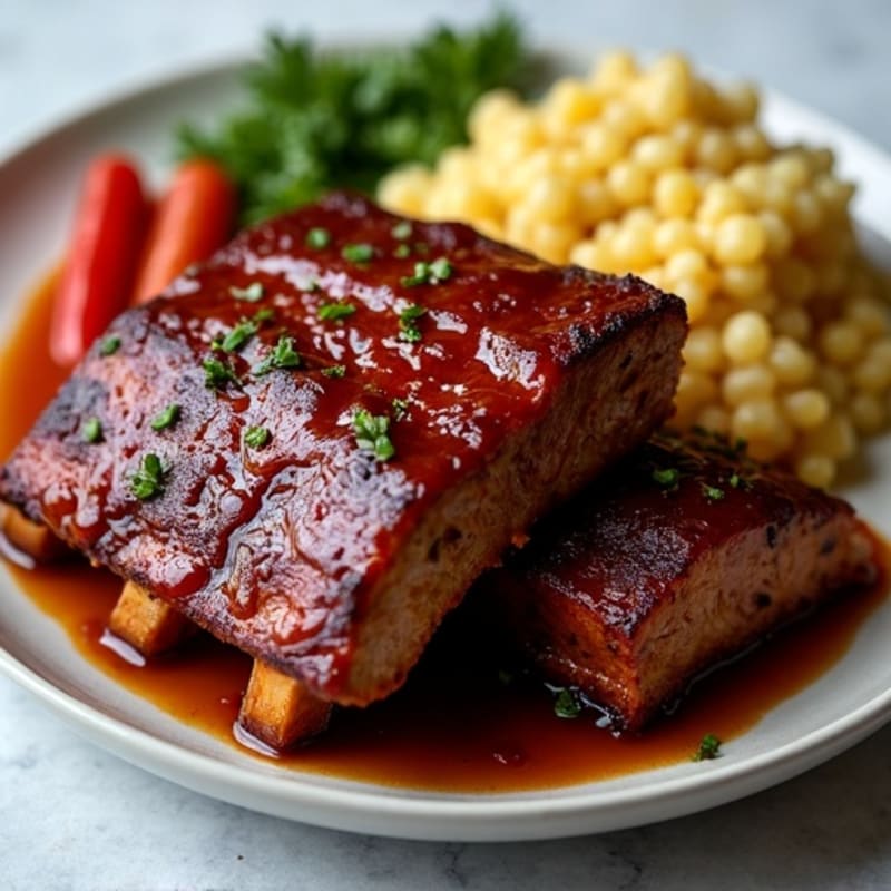 Baby Back Ribs, Slow-Cooked with Sticky BBQ Glaze