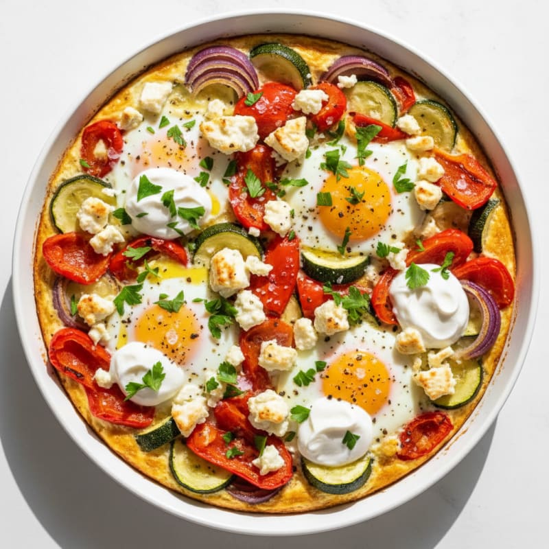 Baked Eggs with Roasted Vegetables
