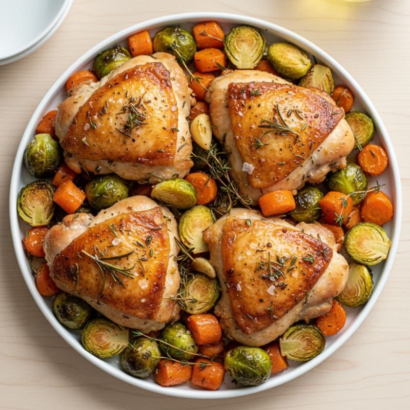 Crispy Roasted Chicken Thighs with Herbs