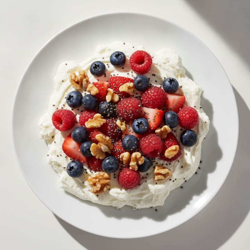 Greek Yogurt Protein Mousse with Mixed Berries